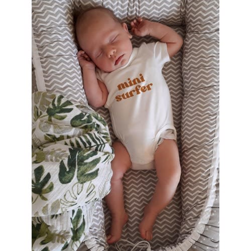 Mini Surfer Baby Bodysuit, Beach Kids Onsie, Surfer Newborn Gift