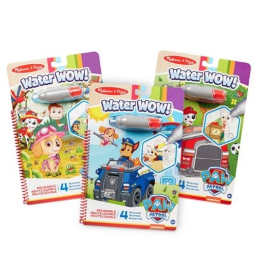 Melissa & Doug PAW Patrol Water Wow! 3-Pack - Skye, Chase, Marshall Water Reveal Travel Activity Pads: Baby Learning Toys, Wooden Material