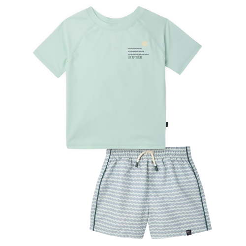 Modern Moments by Gerber Baby and Toddler Boy Short- Sleeve Rash Guard and Trunk Set, 2-Piece, Sizes 0/3M-5T