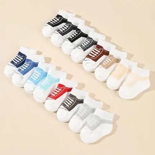 16 pair bundle cute shoe with tie soft cotton baby boys girls - Temu