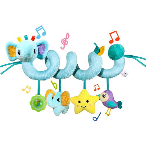 Car Seat Toys for Babies 0-6 Months Boy,Baby Spiral Hanging Plush Activity Toys Thank You Gifts for Newborn 0 3 6 9 12 Months Baby Boys Girls