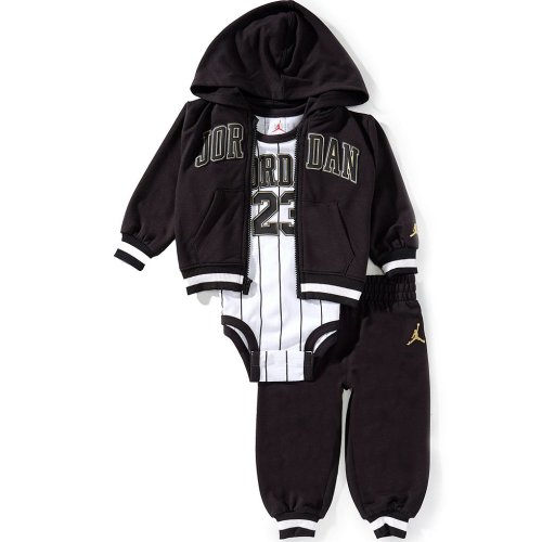 Jordan Baby Boys 23 Jersey Bodysuit, Full-Zip Hoodie, & Jogger Pants 3-Piece Set