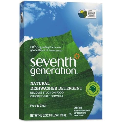 Seventh Generation SEV 22150 Natural Automatic Dishwasher Powder, Free and Clear, 45 oz. Box (Pack of 12)