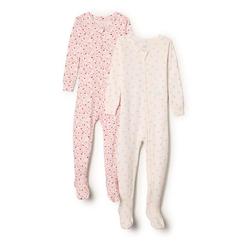 Amazon Essentials x Sofia Grainge Unisex Toddlers and Babies' Snug-Fit Cotton Footed Pajamas, Pack of 2