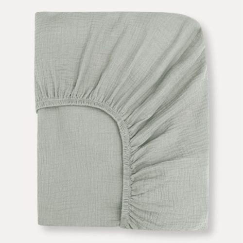 Stone Organic Muslin Cotton Crib Sheet
