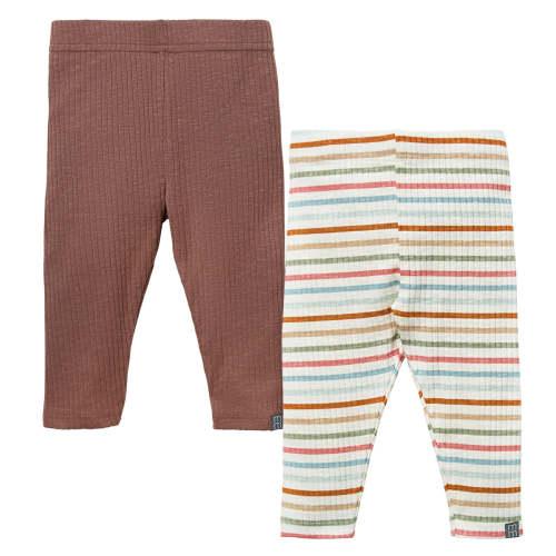 2-Pack Baby Neutral Brown & Ivory Striped Leggings – Gerber Childrenswear