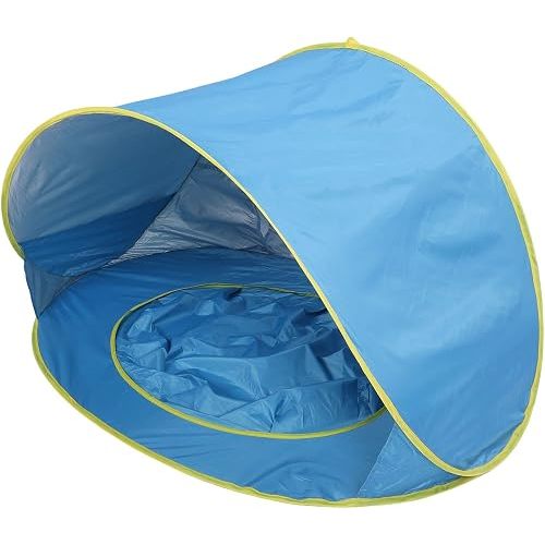 Pop Up Beach Tent, Portable Sun Shelter with Protection and Built in Baby Pool, for Infant Toddlers Outdoor Camping Beach Picnic, Easy Set Up (Blue)
