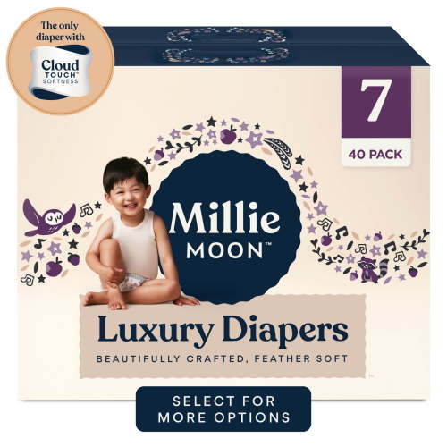 Millie Moon Luxury Diapers, Size 7, 40 Count