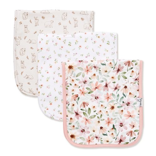 Copper Pearl Baby Girls Natalie Floral Print Burp Cloths 3-Pack