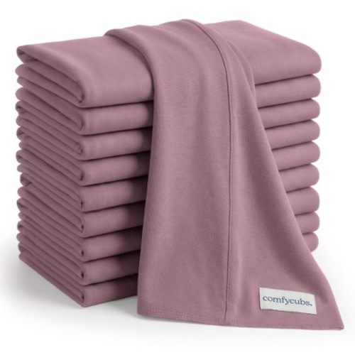 Comfy Cubs Baby Burp Cloths Set Pack of 10 - Large, 6-Layer, Ultra Absorbent Soft 100% Cotton for Infants - Mulberry