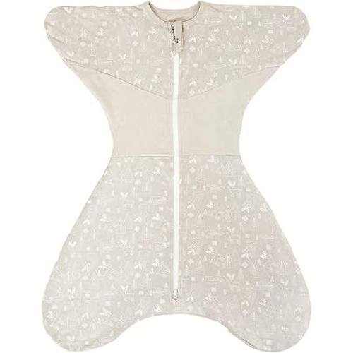 GROWNSY Transitional Swaddle Sleep Sack 3-6 Months, Starfish Design Baby Swaddle Sack, Dual-Zipper for Easy Diaper Changes, Proper Hip Development & Openable Foot Button, 12-20lbs, Deer