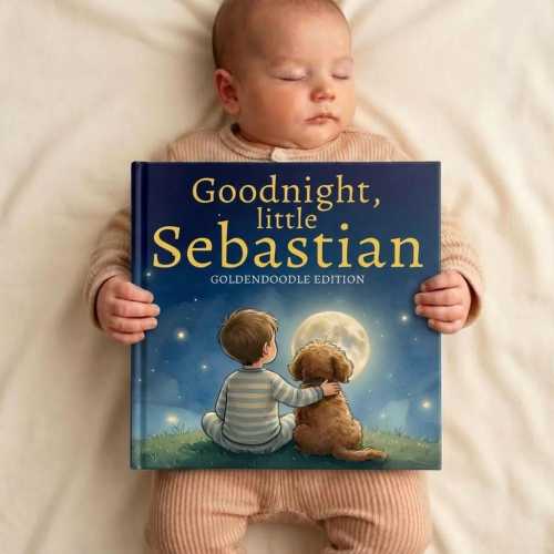 Personalized Goldendoodle Bedtime Story Book for Boys, Custom Doodle Bedtime Book Boy, Goldendoodle Nursery Gift, Doodle Baby Shower Gift