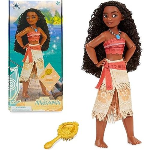 Disney Store Girl's Disney Princess Classic Doll (Moana), 11 Inches, Includes Brush with Molded Details, Fully Posable Toy in Classic Outfit