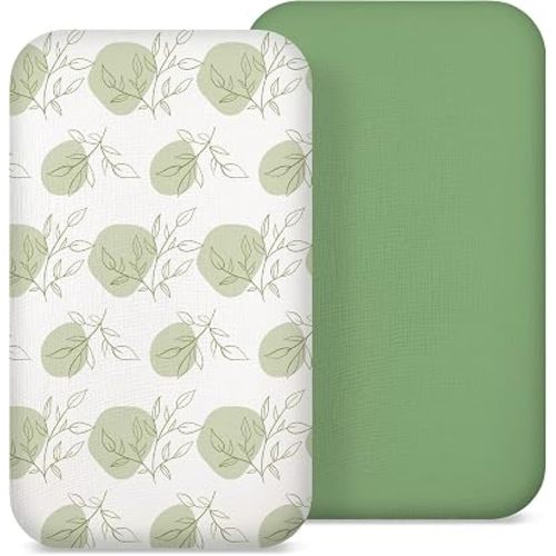 Organic Muslin Fitted Bassinet Sheet for Baby, Soft & Breathable – 2 Pack