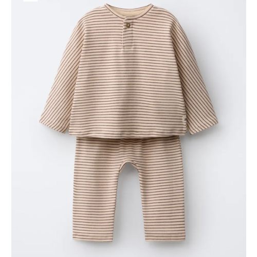STRIPED T-SHIRT AND JOGGER PANTS SET - taupe brown | ZARA United States