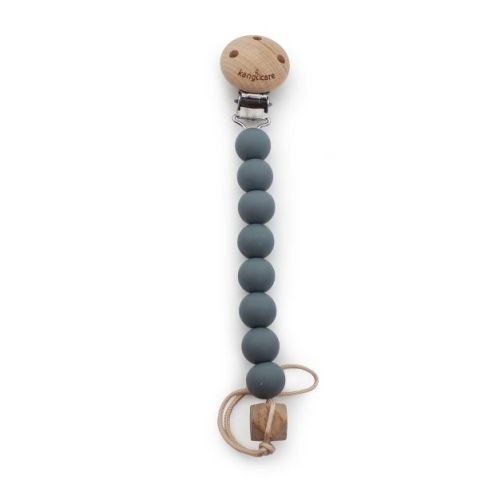 Kanga Care Silicone & Wood Paci Clip :: Midnight Blue