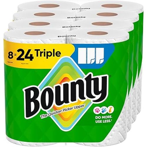 Bounty Select-A-Size Paper Towels, White, 8 Triple Rolls = 24 Regular Rolls