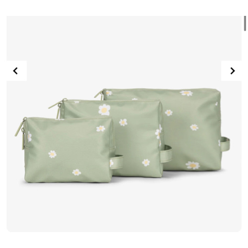 Water Resistant Zippered Pouch Set (3 Pieces) - DAISY