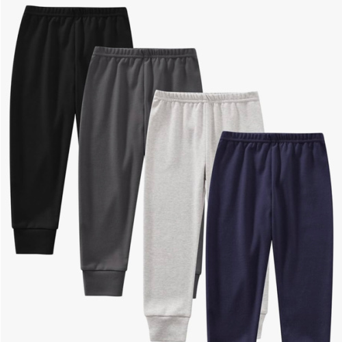 Toddler Boys Cotton Pants, 4-Pack Sweatpants Joggers for 2-6 Years