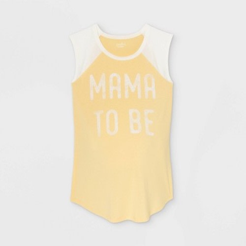 Sleeveless Mama to Be Baseball Graphic Maternity T-Shirt - Isabel Maternity by Ingrid & Isabel™ Yellow, Size: L