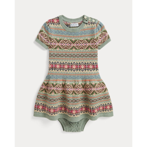 Fair Isle Cotton Sweater Dress & Bloomer