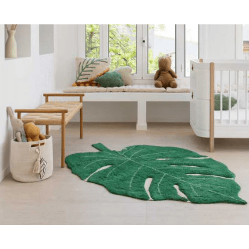WASHABLE COTTON RUG MONSTERA LEAF