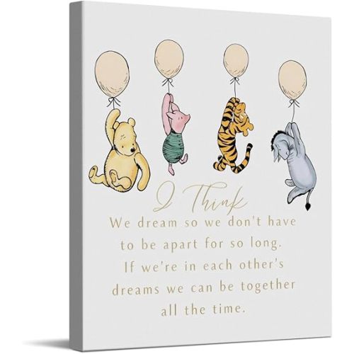 CYFDYVT Winnie the Pooh Nursery Wall Art Prints Classic Quotes Poster Baby Wall Art Winnie the Pooh Wall Decor for Baby Room Nursery Gift for Kid Baby Baptism 8x10 inch Ready to Hang