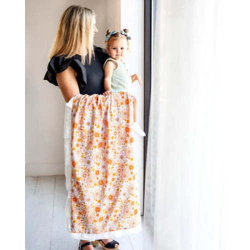 Boho Floral Plush Blanket | Minky Couture