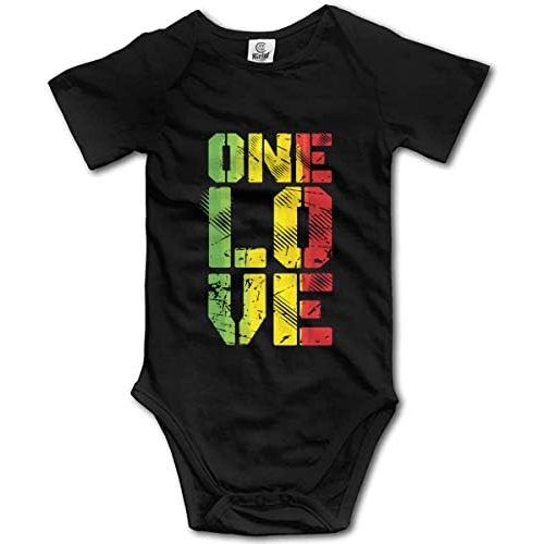 Grungy One Love Rasta Baby Climbing Bodysuit Short Sleeve Onesie Unisex