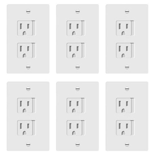 ENERLITES Child Proof Outlet Cover, Self-Closing, Fits Both Duplex and Decorator Outlet, Safety Design, Tamper-Resistant Socket Plug for Receptacle, Size 4.75" x 3.9", 8800-TR, White 6 Pack