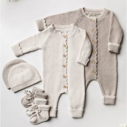 Organic Cotton Twin Pack Neutral Welcome Baby Bundle - Pebble/Oat