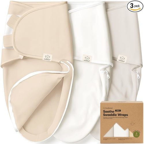 KeaBabies Newborn Swaddles with Zippers, 3pk Baby Swaddle (Purest, 0-3M) | Organic Cotton Swaddles for Newborn, Baby Swaddle 0-3 Months, Infant, Baby Girls, Boys, Soft & Durable, Easy Diaper Change