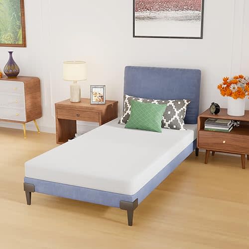 PayLessHere | 5 Inch Twin Mattress | Medium Firm Base Foam Mattress | Removable Washable Zipper Cover | Breathable & Comfortable | White | Bed in a Box | CertiPUR-US Certified