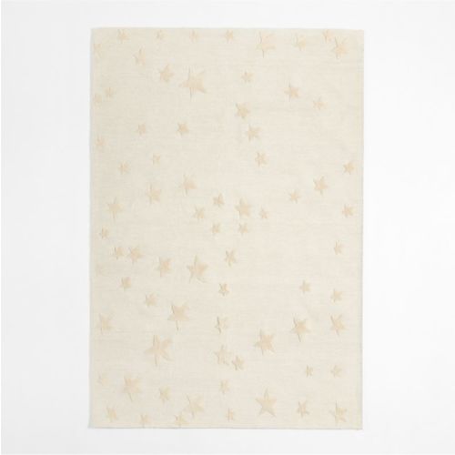 Modern Star Wool Pampas Ivory Kids Area Rug 5'x8'