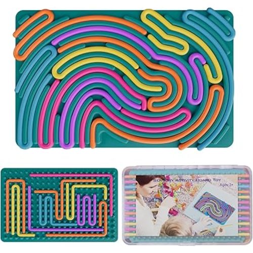 Sensory Fidget Toys for Kids Toddler Boys ,Sensory Activity Board for Stress Anxiety Autistic ADHD, Calm Down Travel Airplane Essentials Toys for 3+ Year Old, Stuffers Gifts for Teens Girls