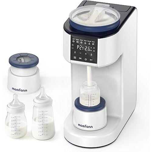 MOMFANN Automatic Baby Formula Maker – Fast Formula Dispenser for Instantly Mixing Warm Bottles with Precise Powder & Water Ratio, 3 Temp Settings, One-Touch Clean, Fits Most Bottles & Formula Brands