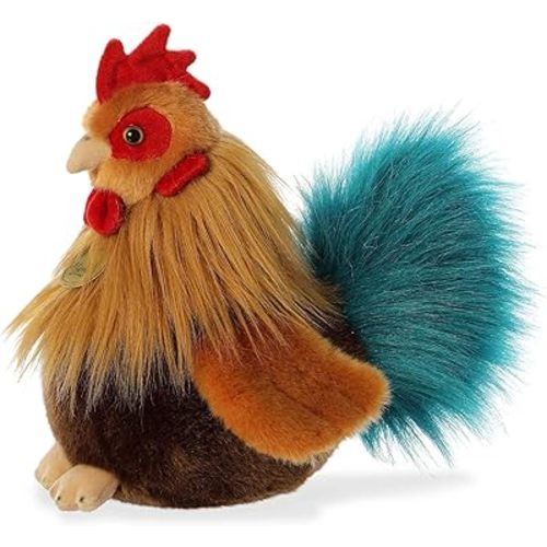 Aurora® Realistic Miyoni® Rooster Stuffed Animal - Lifelike Detail - Cherished Companionship - Brown 9 Inches