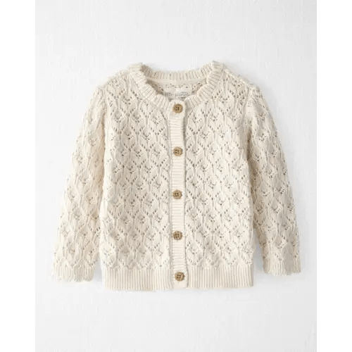 Baby Girl Organic Cotton Pointelle Sweater Knit Cardigan - Little Planet | Carter's