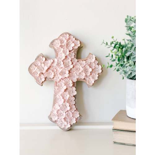 Pink Floral Wall Cross | House of Joppa