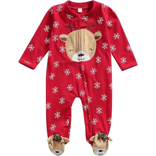One opening Newborn Baby Boy Girl Zipper Footies Pajamas Pjs Ribbed Solid Long Sleeve Romper Jumpsuits Footed Sleep and Play