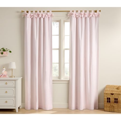 Eyelet Bow Tab Top BO Curtain , 44x84 , Light Pink