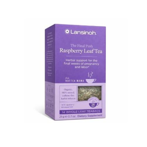 Lansinoh HotTea Mama Final Push Herbal Bagged Tea - Raspberry -14ct: Non-Caffeinated