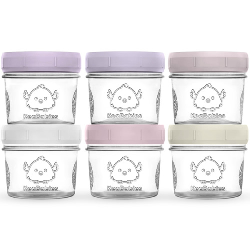 6-Pack Prep Jars Food Glass Containers