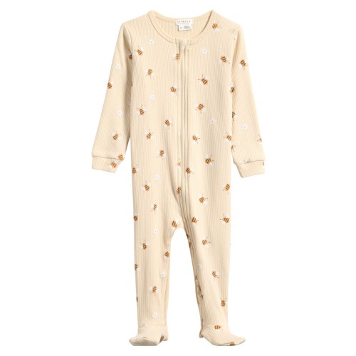 Bees Print Rib Footie