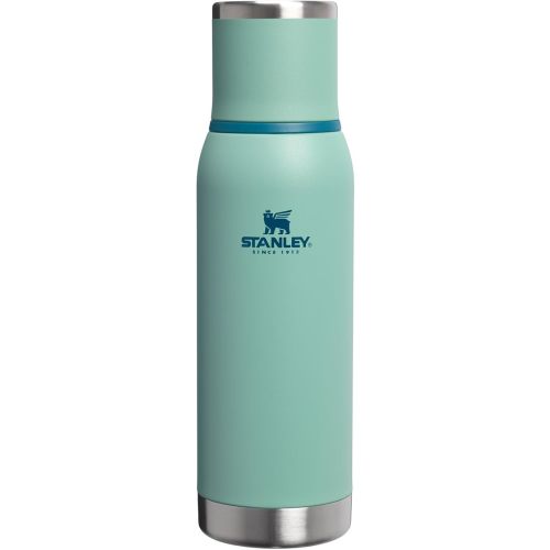 Stanley Adventure-To-Go Vacuum Bottle 25 oz | Wide Mouth with Leakproof Cup Lid | Keep Drinks Hot or Cold | Packable for Travel | Insulated Stainless Steel Thermal Bottle | BPA-Free | Spring Green