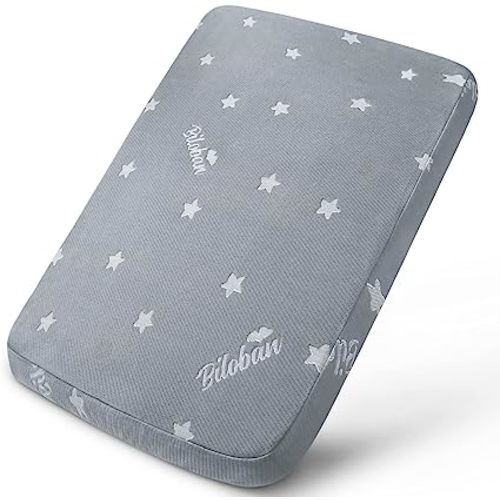 Waterproof Pack and Play Mattress Topper Fits for Graco & Baby Trend & Pamo Babe Playard, Bamboo Playard Mattress Pad for Toddlers, Soft Foam Playpen Mattress with Non-Slip Bottom, Dual Sided, Grey - 38''×26''