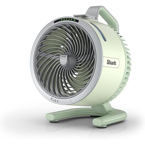 Shark FlexBreeze HydroGo Fan—Ultra-powerful portable fan with indoor + outdoor mist. Corded & cordless, long lasting battery, 5 speeds, evaporative misting, Honeydew, FA052GN
