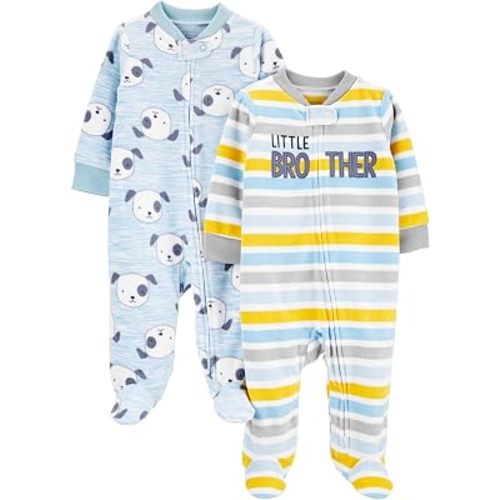 Simple Joys by Carter's Unisex Baby 2-pack Neutral Fleece Footed Sleep and Play