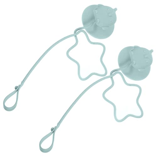 Vaguelly Baby Training Spoon Fork Set with Silicone Anti-Loss Chain and Suction Cup Holder for Highchair Utensils Accessories