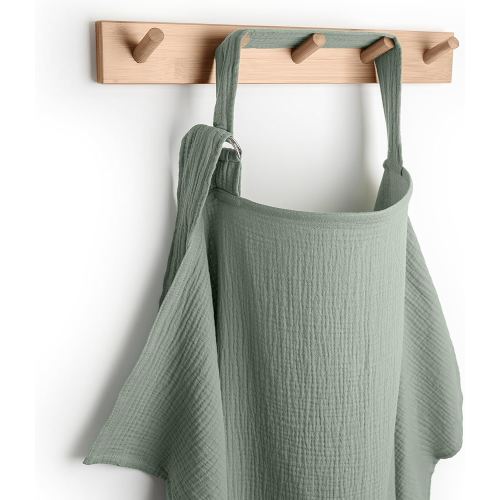 Comfy Cubs Muslin Nursing Cover, Pack of 1, 100% Muslin Cotton Breastfeeding Cover Up - Soft & Breathable Baby Nursing Scarf with Adjustable Neck Strap - Portable Essential for Newborn - Fern